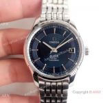 Swiss Grade Omega De Ville Hour Vision VSF 8500 Watch Stainless Steel Dark Blue Face